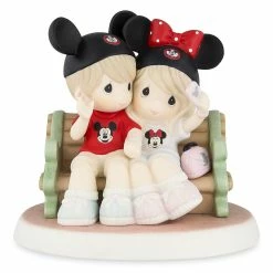 Hot Sale ???? Disney Precious Moments Figurine - Mouseketeers On Park Bench ????