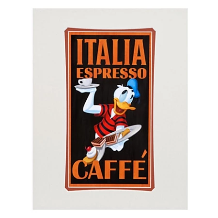 Top 10 ???? Disney Art Print - Donald Duck Italia Espresso - By Brian Blackmore ✔️ 1 Top 10 ???? Disney Art Print - Donald Duck Italia Espresso - By Brian Blackmore ✔️