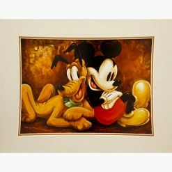 Budget ???? Disney Art Print - Mickey Mouse And Pluto - Taking It Easy ????