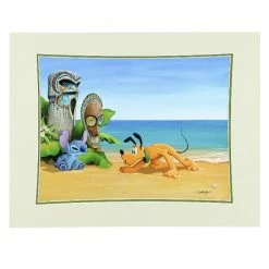 Best Pirce ❤️ Disney Bolly Art Print - Suspicious Tiki - Pluto And Stitch 👍